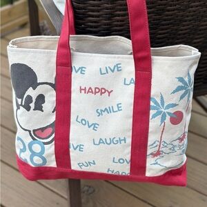 Disney  Oversized Canvas Tote Bag Cruise, Parks  Grocery bag Happy Mickey